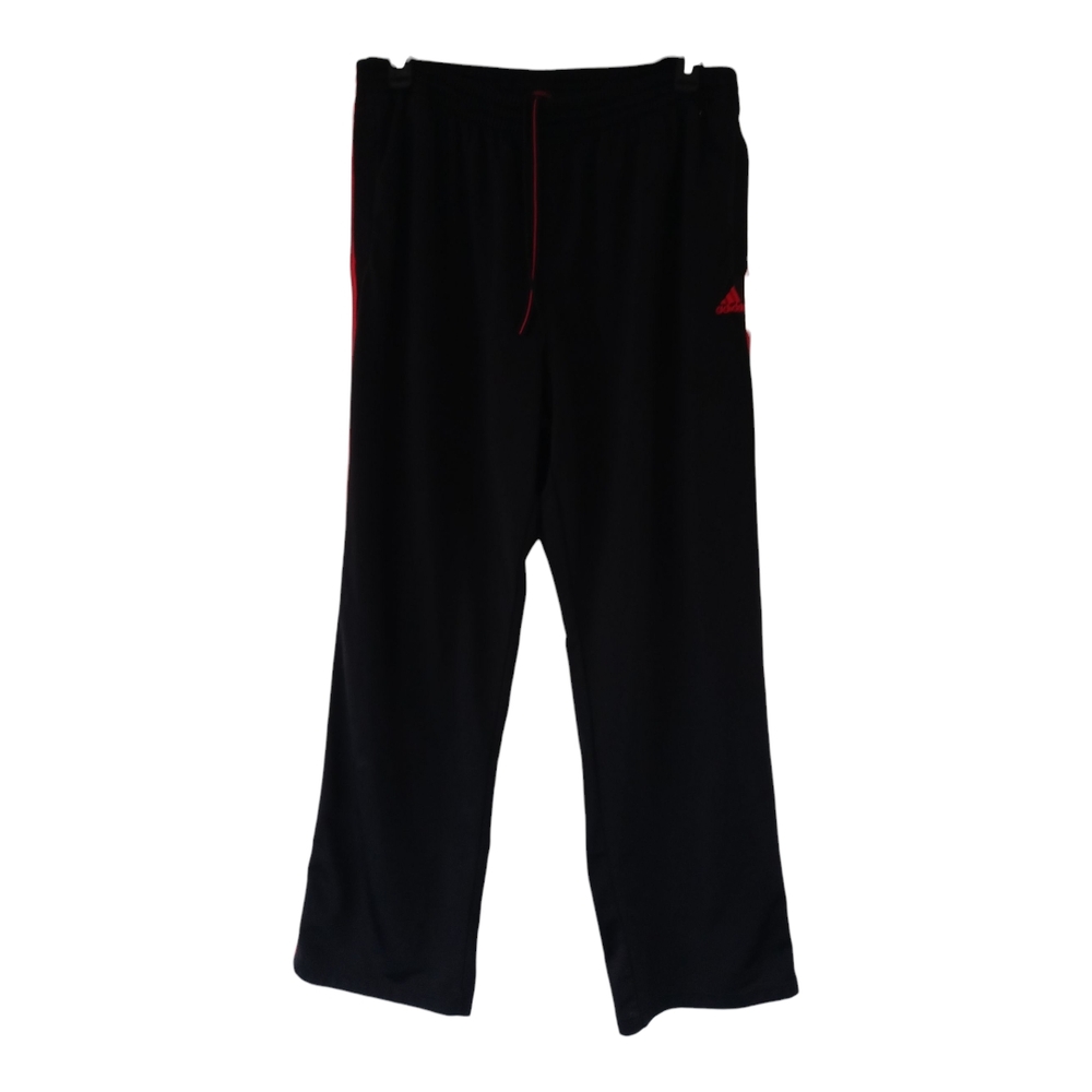 M8) Adidas Men’s Black Track Pants w/ Red Stripes | Size 2XL